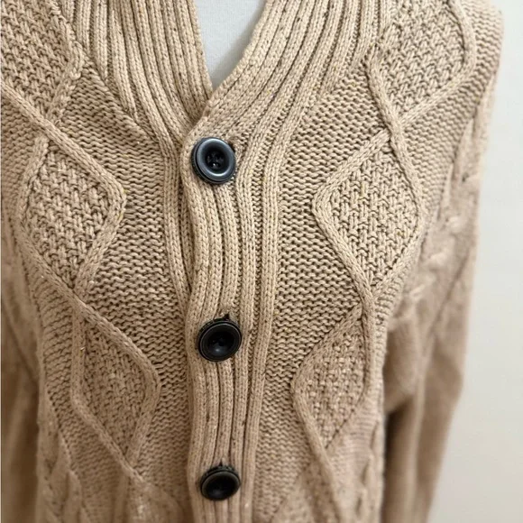 Levi's Tan Cable Knit Cardigan - Picture 3 of 3